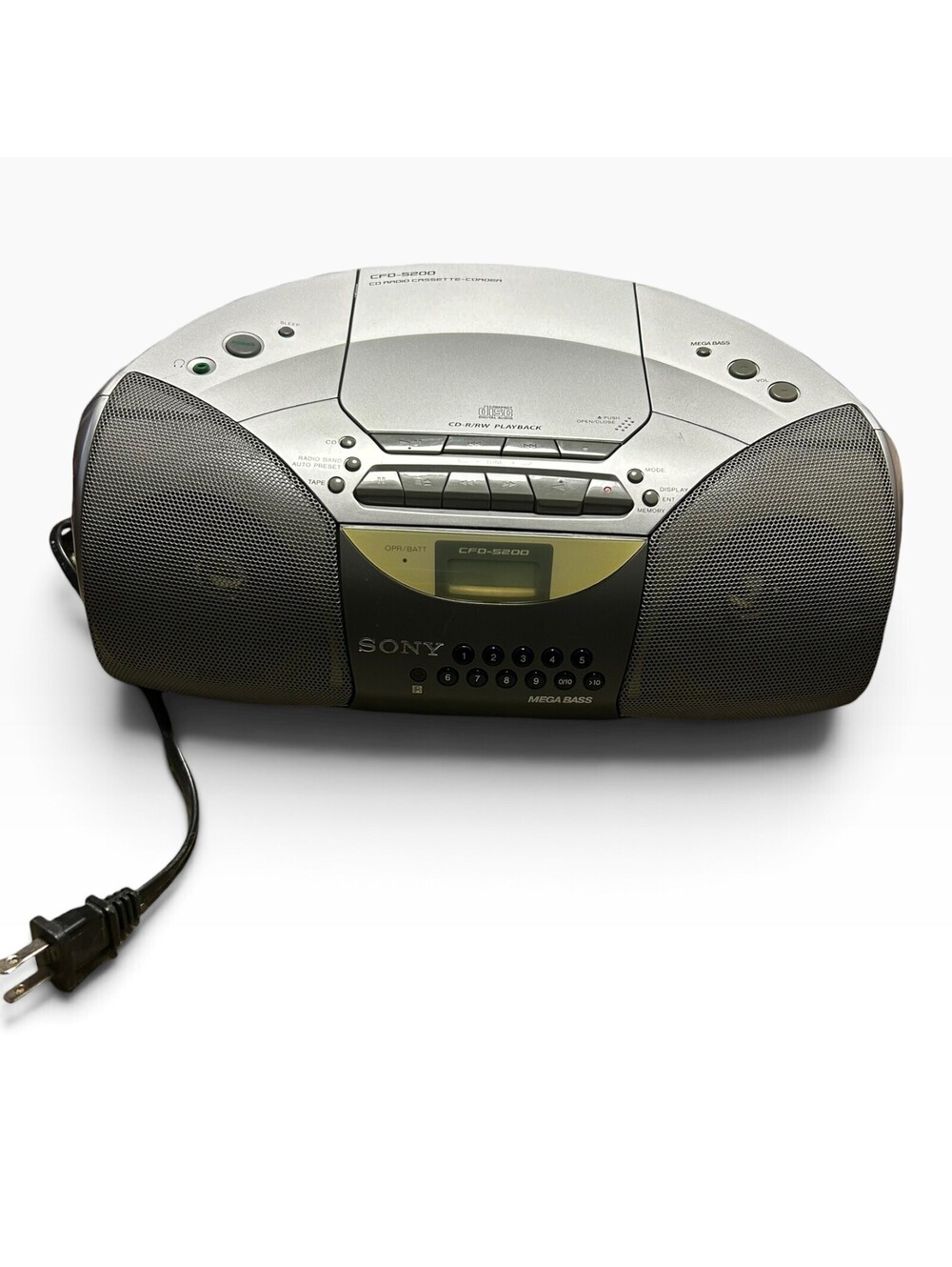 SONY CFD-S200 MEGA BASS BOOMBOX CD / Cassette Tape player Radio Tested